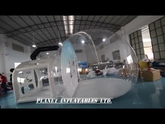 4m opblaasbare sneeuwbol bubbel tent met doorgang weg achtergrond