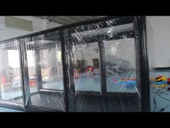 Luchtdichte gelaste zwarte opblaasbare garagetent voor autoopslag