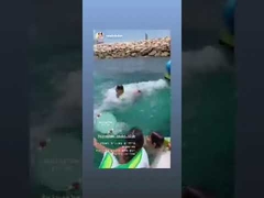 0.9mm PVC water speelapparatuur opblaasbare waterglijbaan voor jacht maat opblaasbare jachtglijbaan