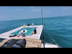 Dubbellaagse Oceaan Kwal Pool Drijvende Opblaasbare Zwembad op Zee Met Net